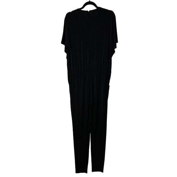 Michael Kors V Neck Flutter Split Sleeve Drawstring Jersey Jumpsuit Women Large - Picture 4 of 11